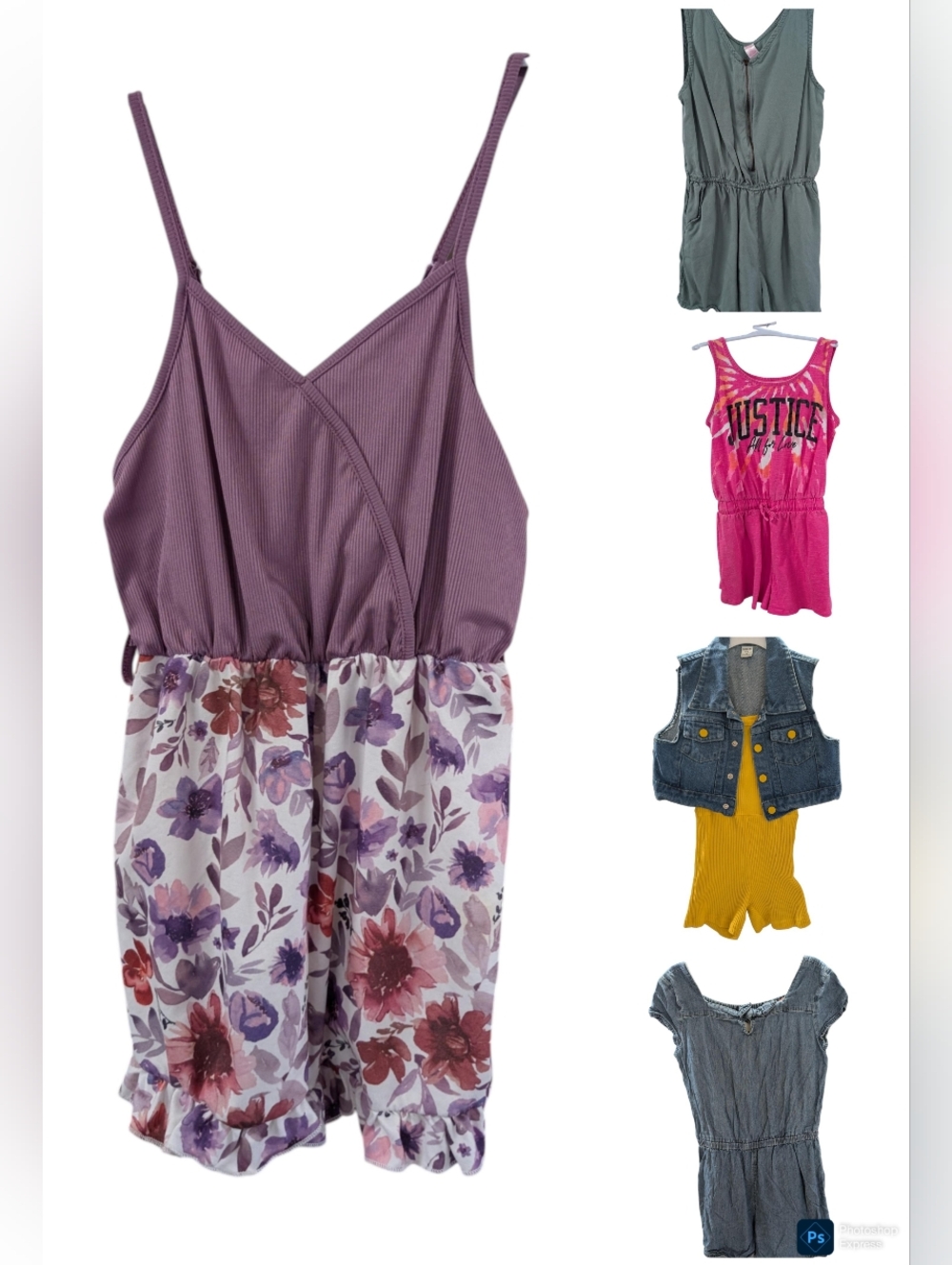 Assorted Girls Rompers Size M (8-10)